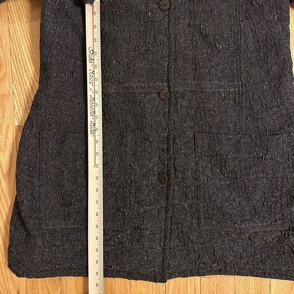 CLASS ROBERTO CAVALLI Womens Hooded Car Utility Coat Crinkled Wool Brown Gray 8 - Picture 10 of 15